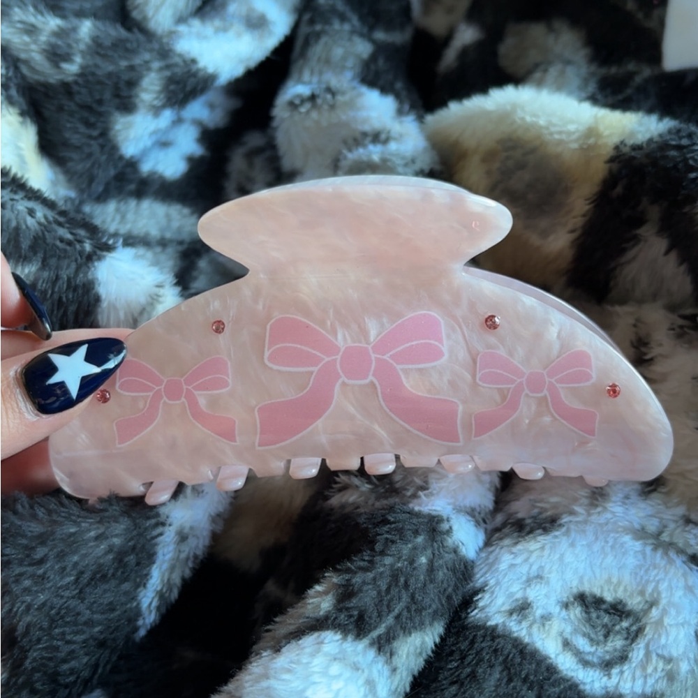 Pink Bow Hair Clip for Kids